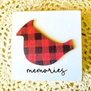 *Buffalo Check Cardinal Memories Block Shelf Sitter